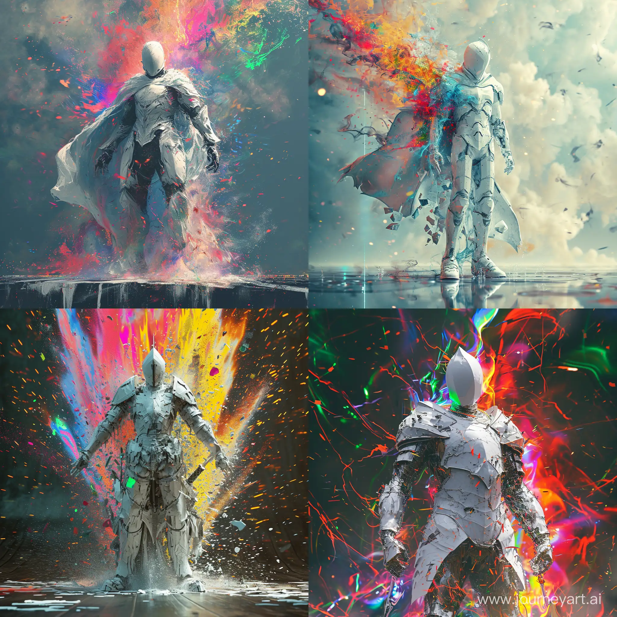 Futuristic-Cyberpunk-White-Knight-in-Explosive-Colorful-Abstraction