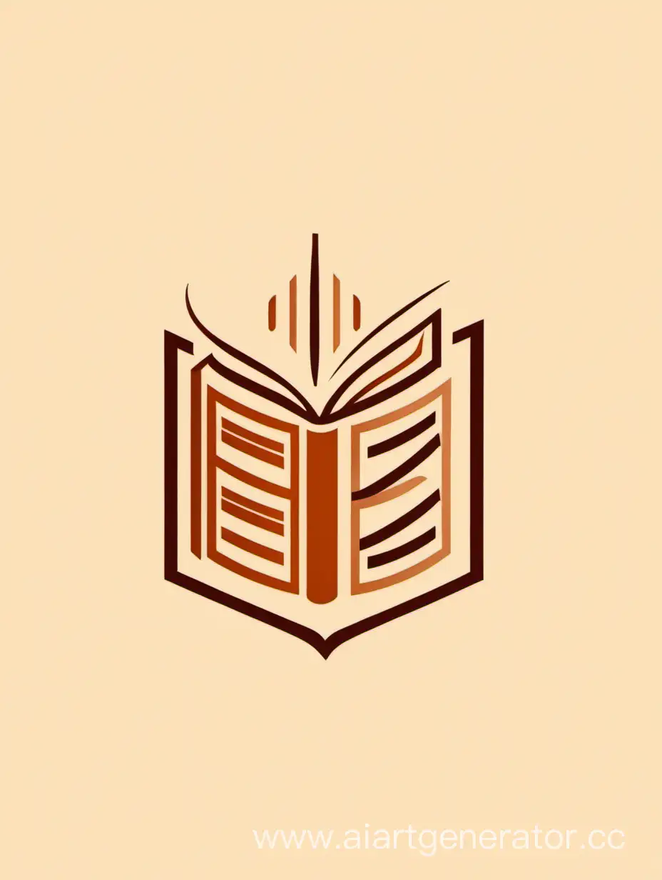 Minimalistic-Logo-Design-with-Warm-Tones-Featuring-AUDITORYA-in-Russian-with-Book-or-Coffee-Element
