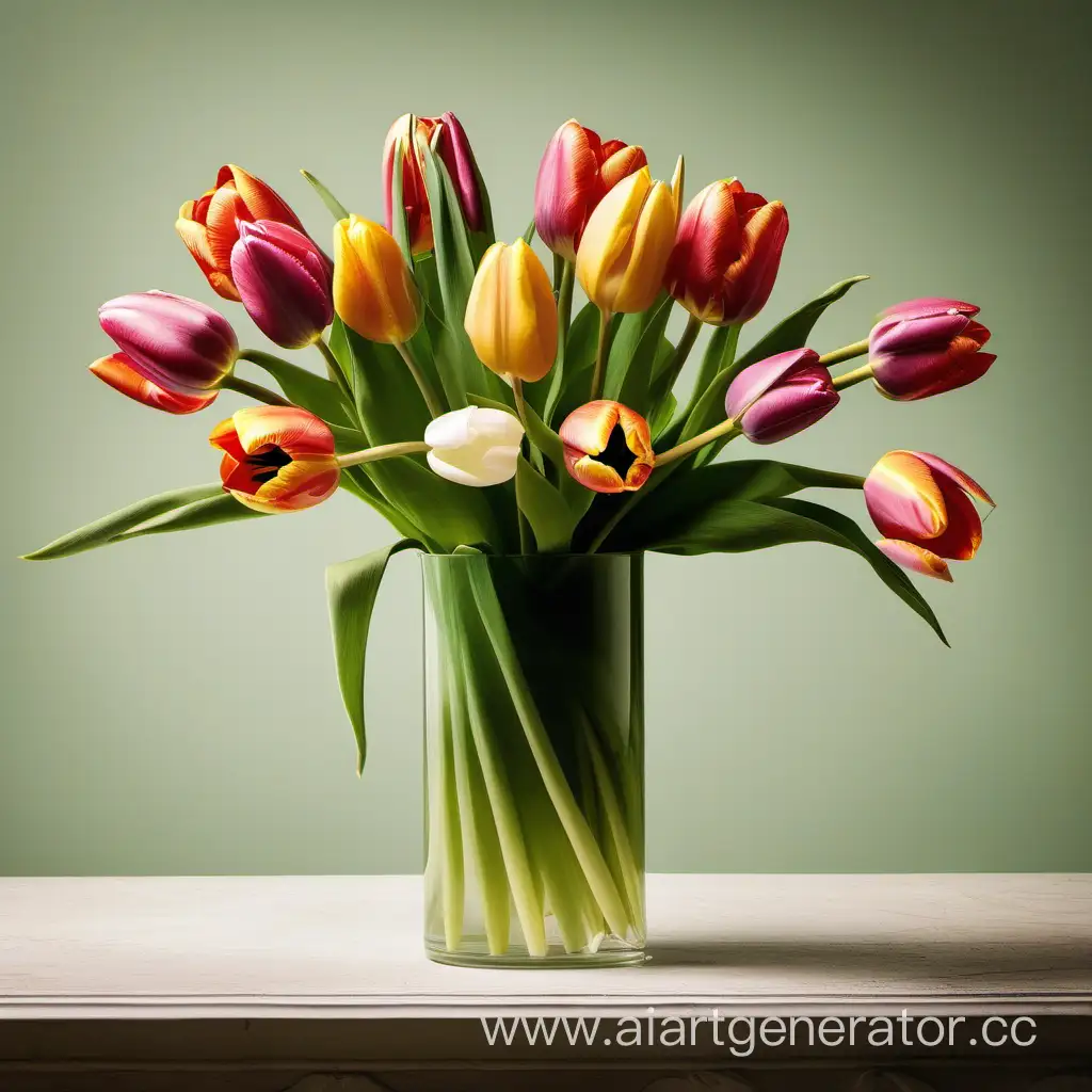 Vibrant-Bouquet-of-Tulips-Fresh-Spring-Flowers-in-Full-Bloom
