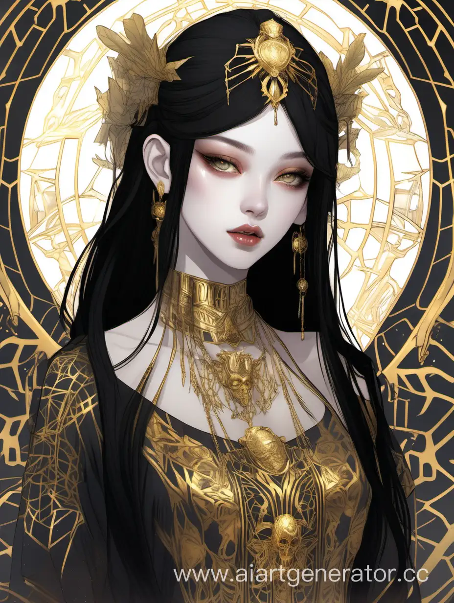 Paleskinned-Girl-Adorned-with-Gold-and-Bones