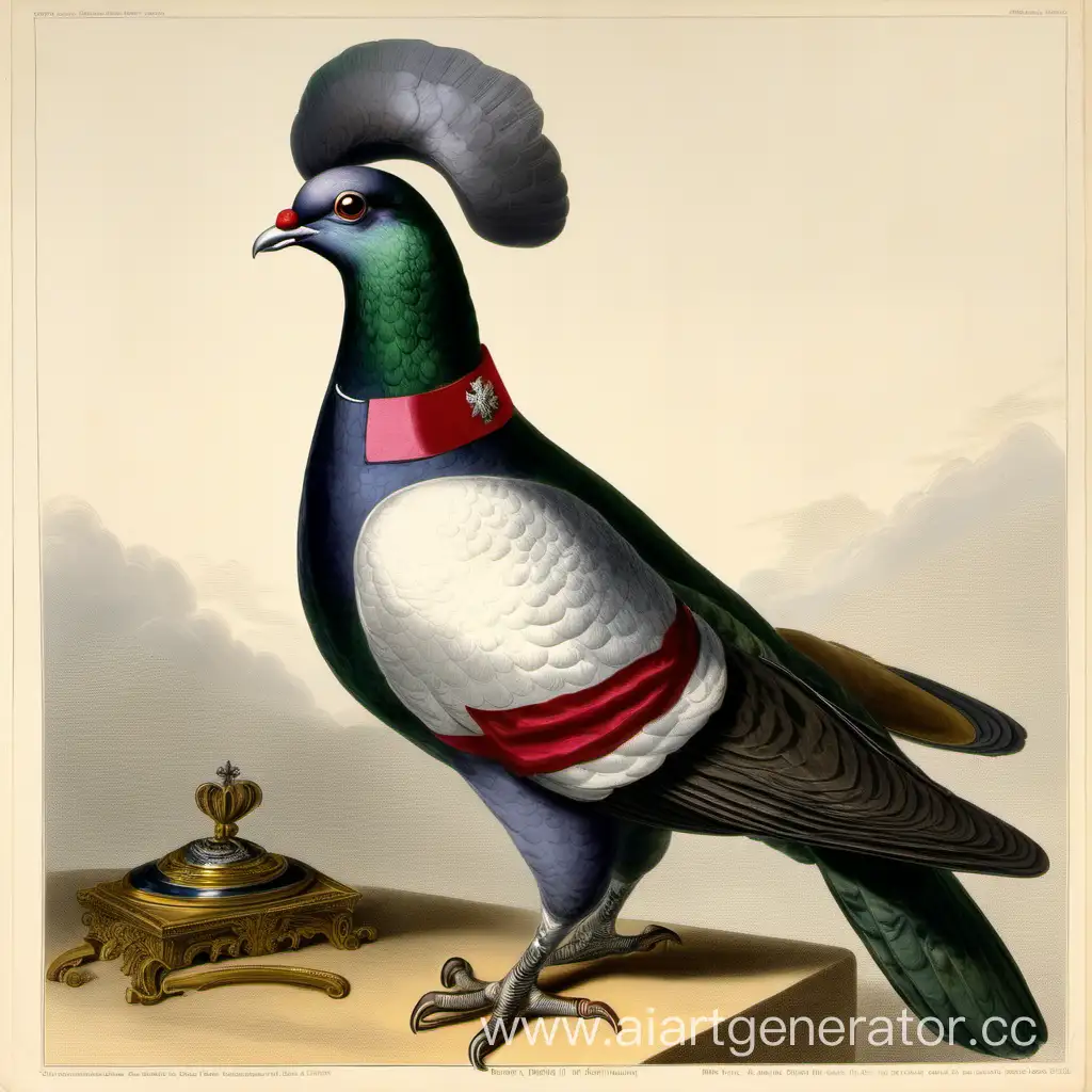 Military officer of the Austrian Empire pigeon