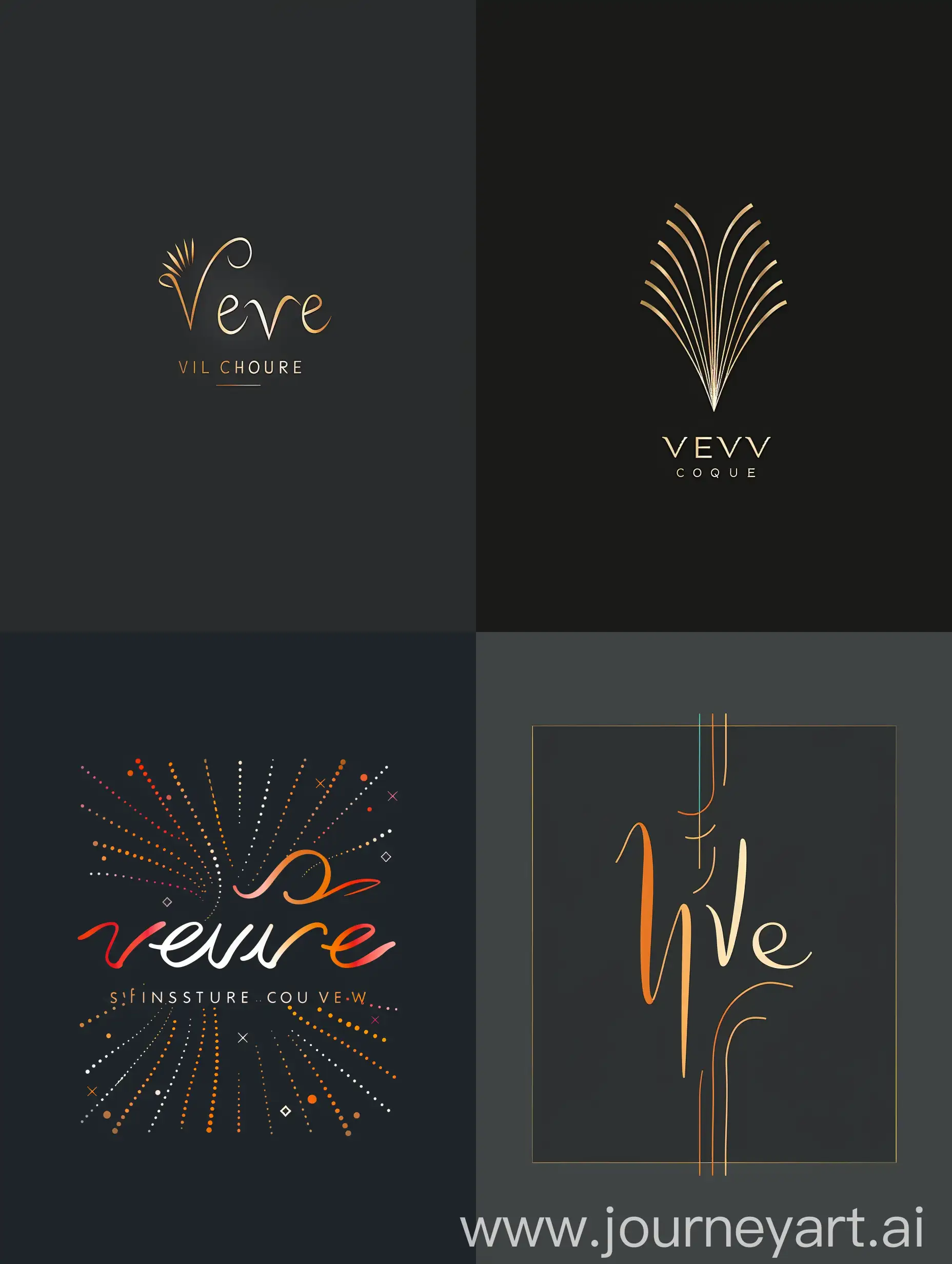**Verve Couture**: I designed a modern logo that combines elegant writing and simple symbols that express vitality and distinction, with the use of contrasting colors that attract attention.