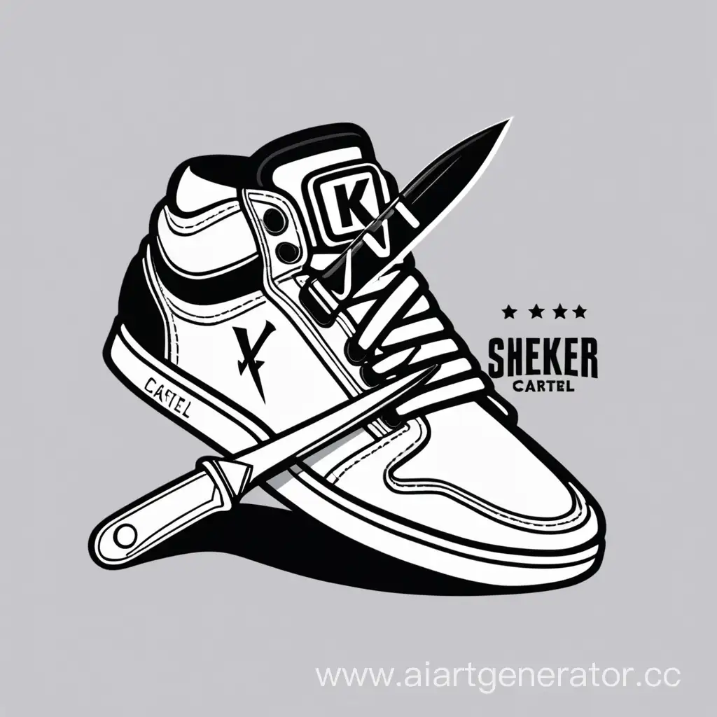 you need to make a logo for VK groups: sneakers with a stillet knife stuck in it, the name Sneaker Cartel should be in the sneaker