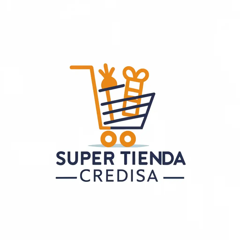 a logo design,with the text "SUPER TIENDA CREDISA", main symbol:SUPERMARKET TROLLEY,Moderate,be used in Nonprofit industry,clear background