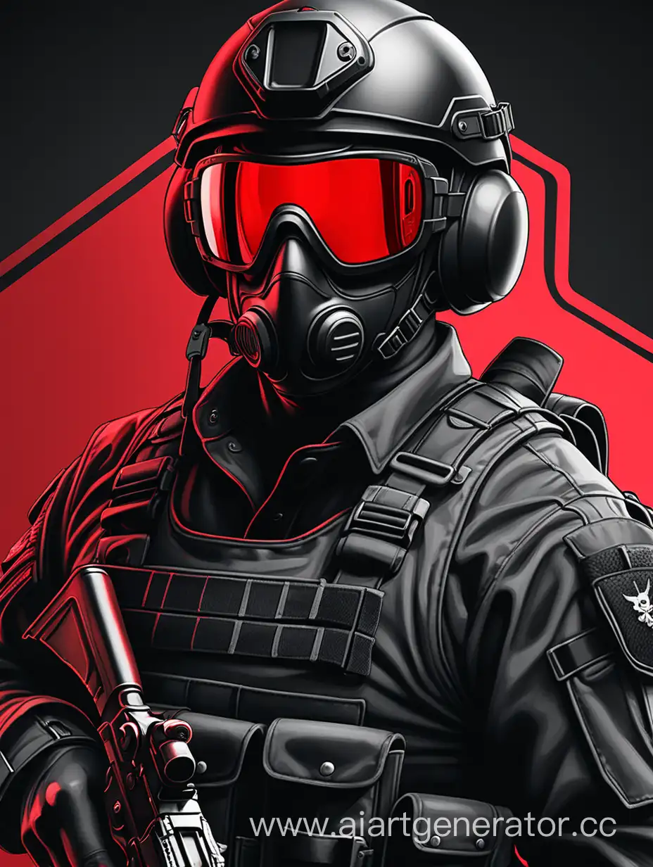 Security-Service-Soldier-in-Red-and-Black-Helmet-with-Red-Goggles