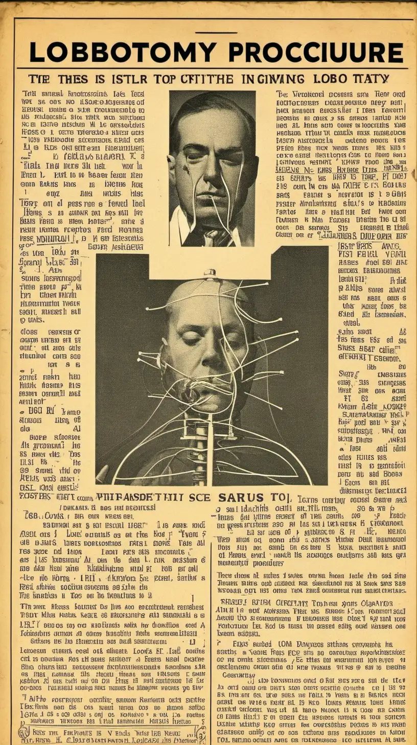 Medical Illustration Lobotomy Procedure Explained