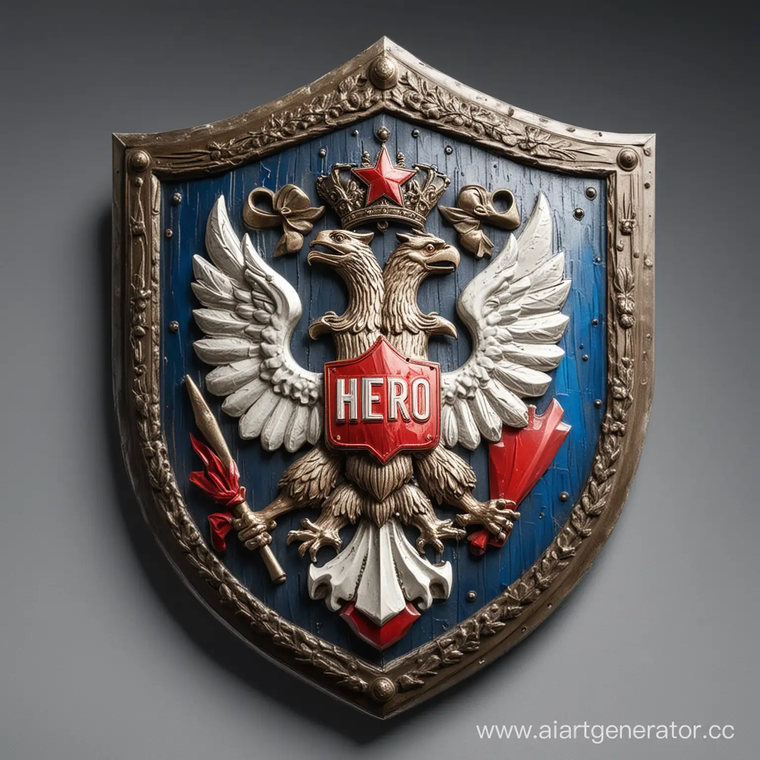 люди удостоенные звания "герой Российской Федерации"

используй красный, синий и белый, и картинку щита