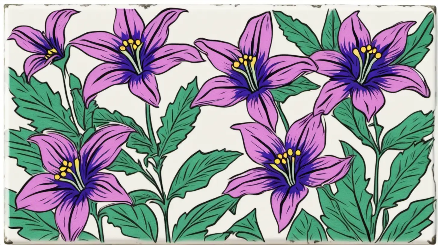 Pastel Watercolor Paraguay Nightshade Flowers Clipart Inspired by Andy Warhol