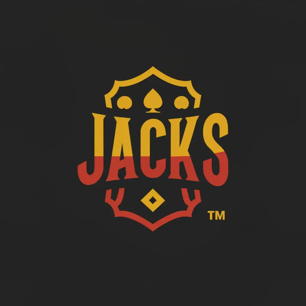 a logo design,with the text 'Jacks', main symbol:Poker Card,Moderate,clear background, black top, red bottom