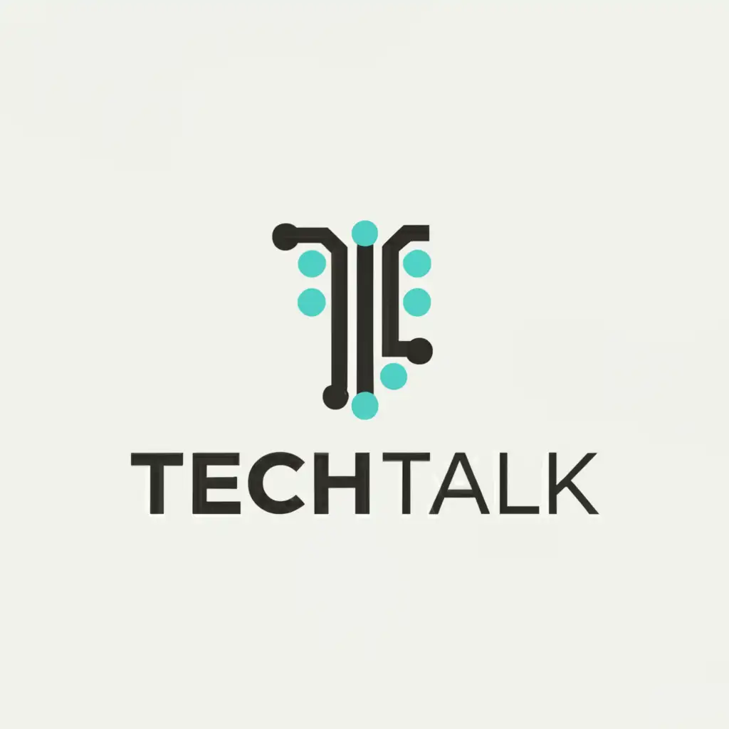 a logo design,with the text "TechTalk", main symbol:TechTalk,Minimalistic,clear background