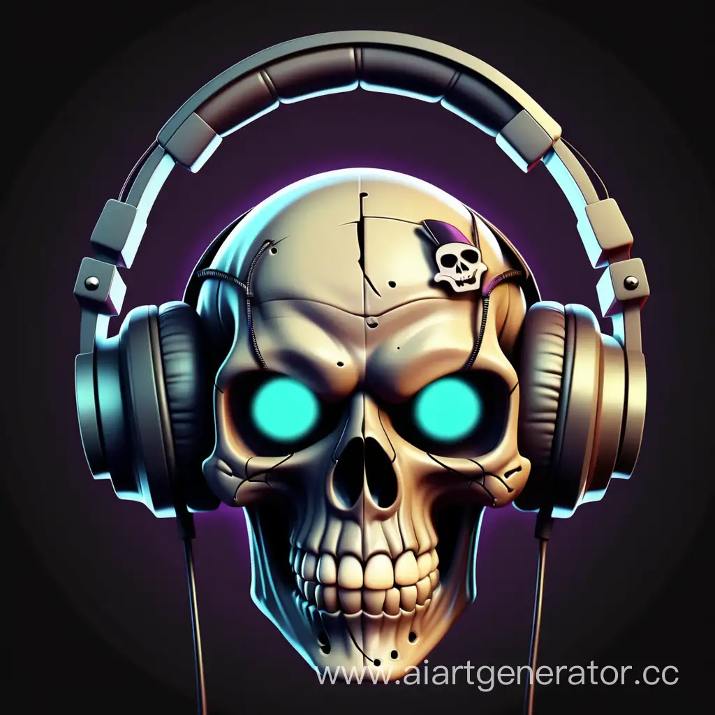 Funky-Skull-Headphones-Avatar-for-YouTube-Channel
