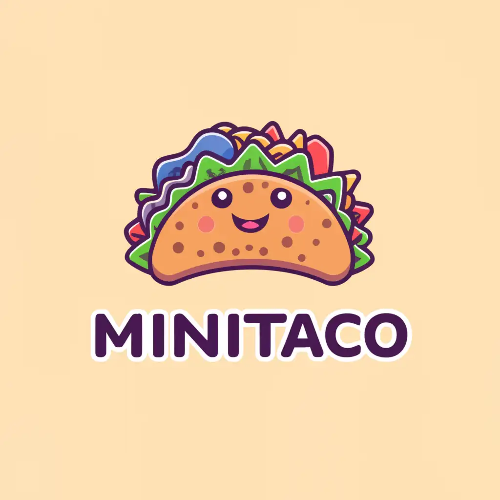 a logo design,with the text "minitaco", main symbol:taco with eyes,complex,be used in Internet industry,clear background