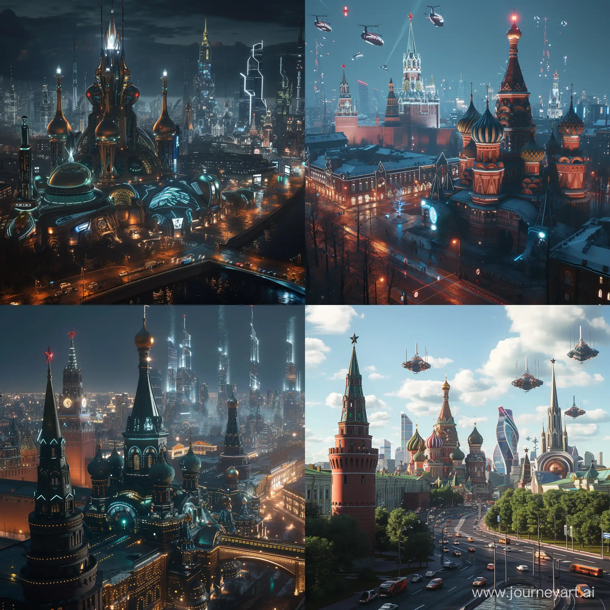 Futuristic Moscow, cyber Moscow, unreal engine 5