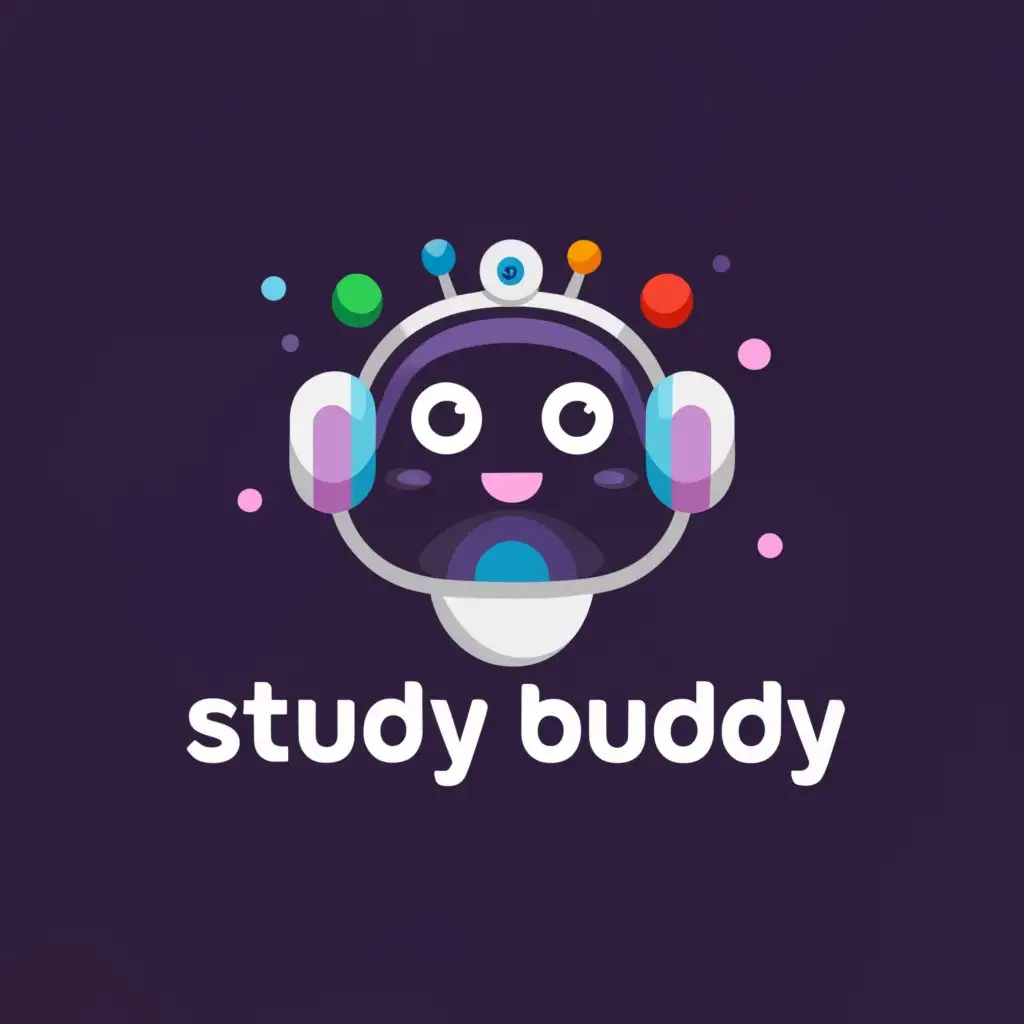 a logo design,with the text "Study Buddy", main symbol:AI Chatbot named "Study Buddy" who help students to study,Moderate,be used in Technology industry,clear background