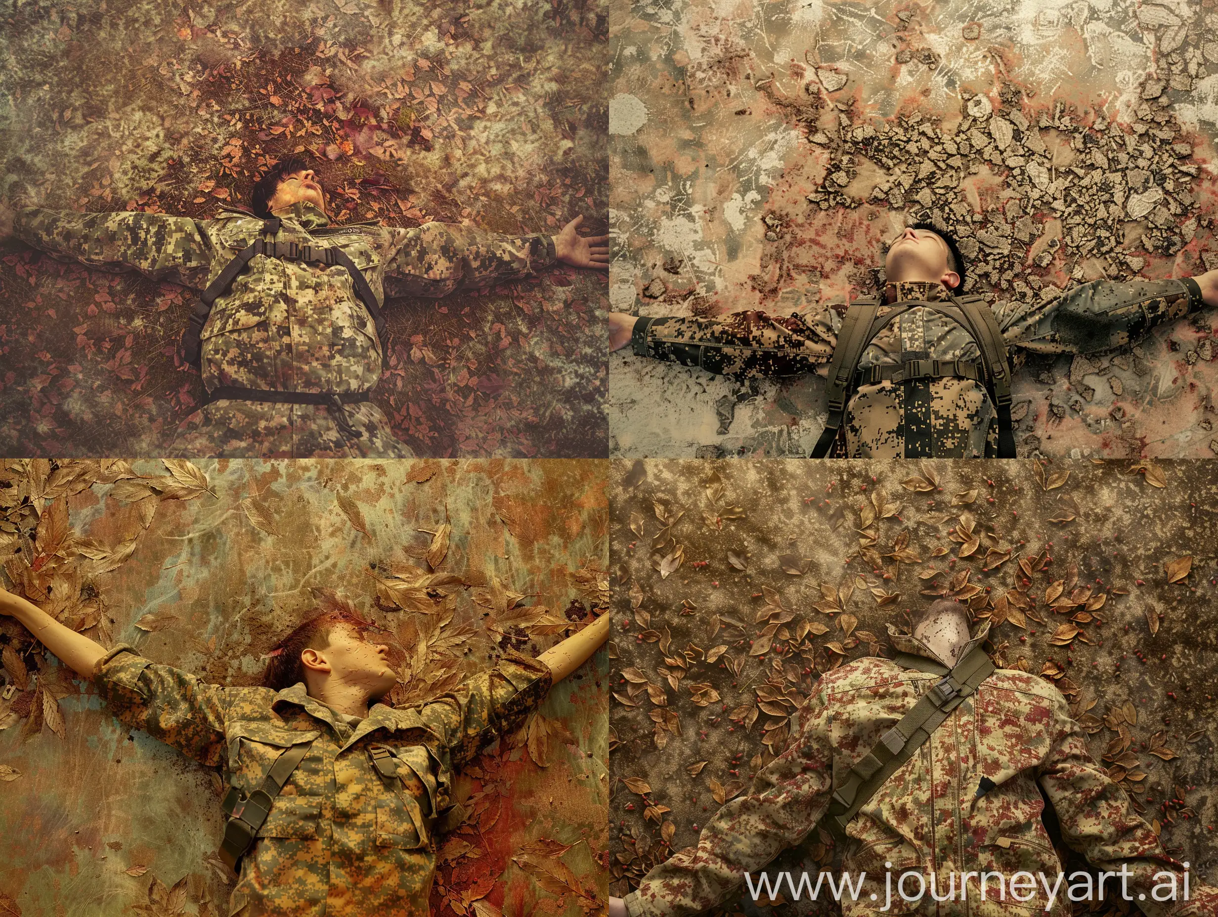 Camouflaged-Person-in-Natural-Environment-MilitaryStyle-Blending-in-Autumn-Foliage