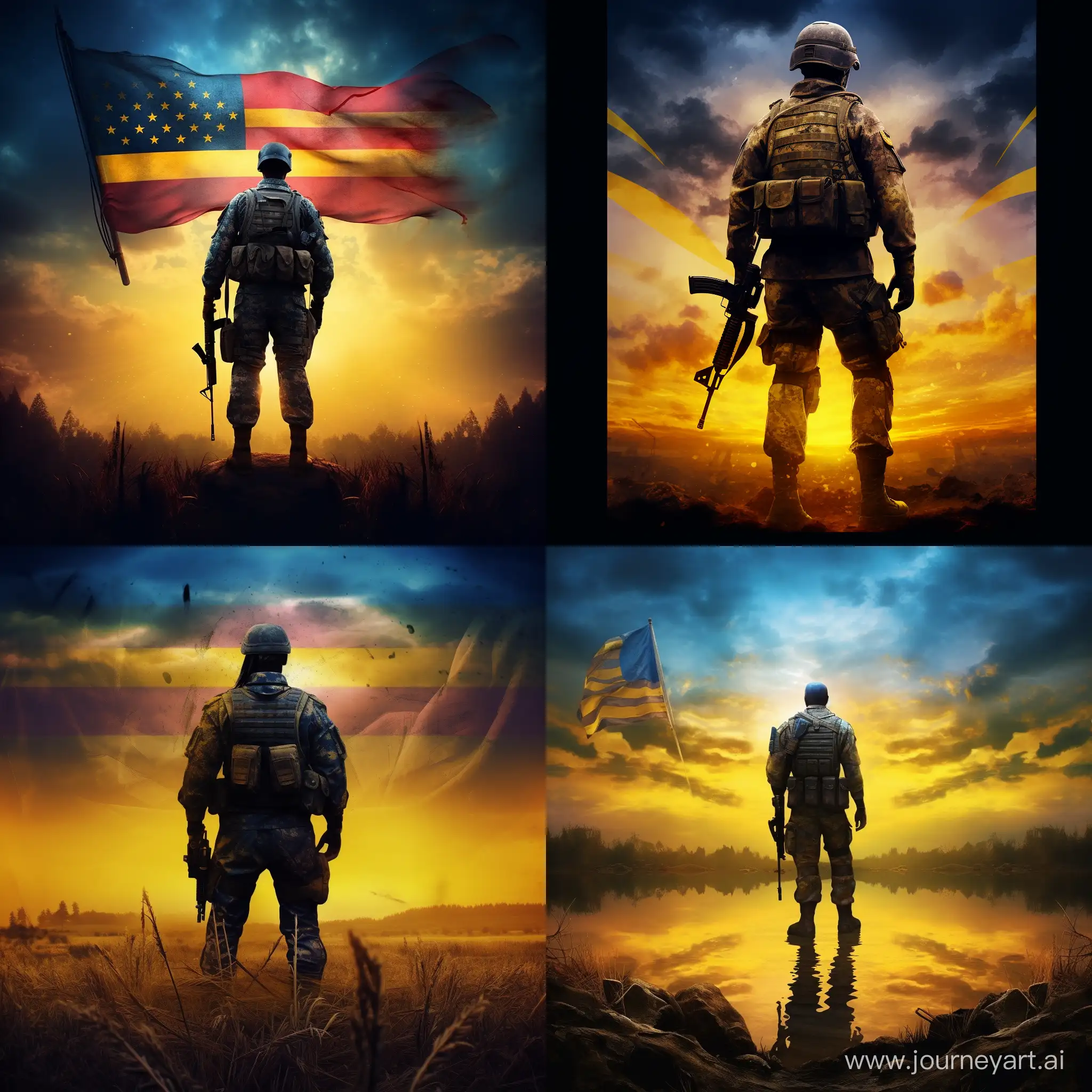 Ukrainian-Soldier-in-Epic-Sunset-with-Flag