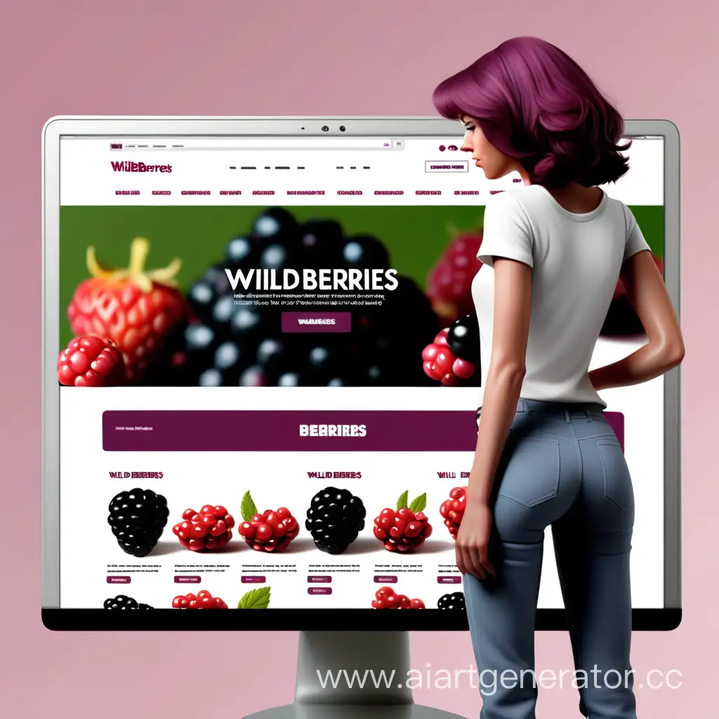 Человек стоит спиной вперед перед собой на экране он как будто листает сайт с товарами  wildberries 
