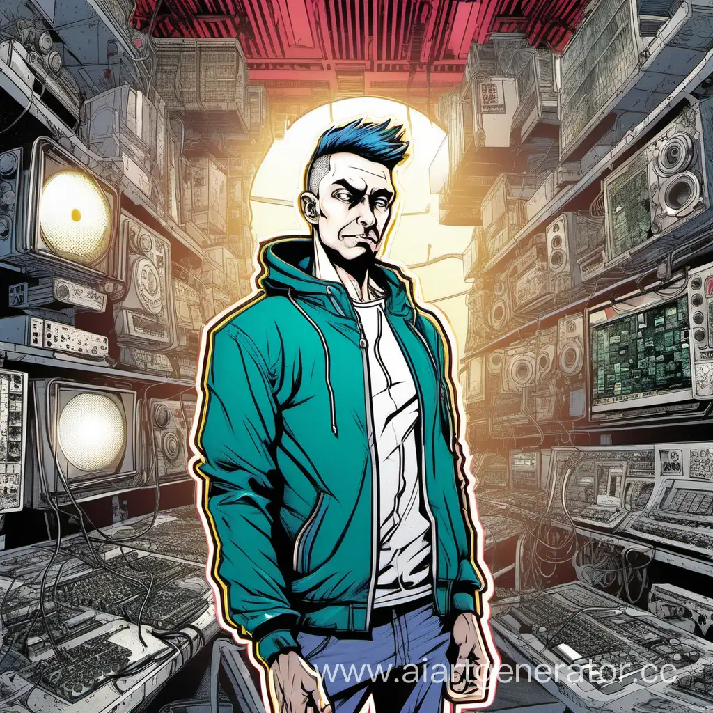 Comic-Illustrated-Cover-Kipelov-in-Electronic-Hardcore-Style