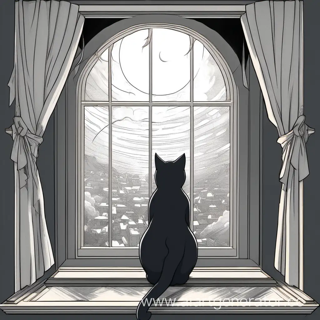 Majestic-Cat-Deity-Gazing-Through-the-Window