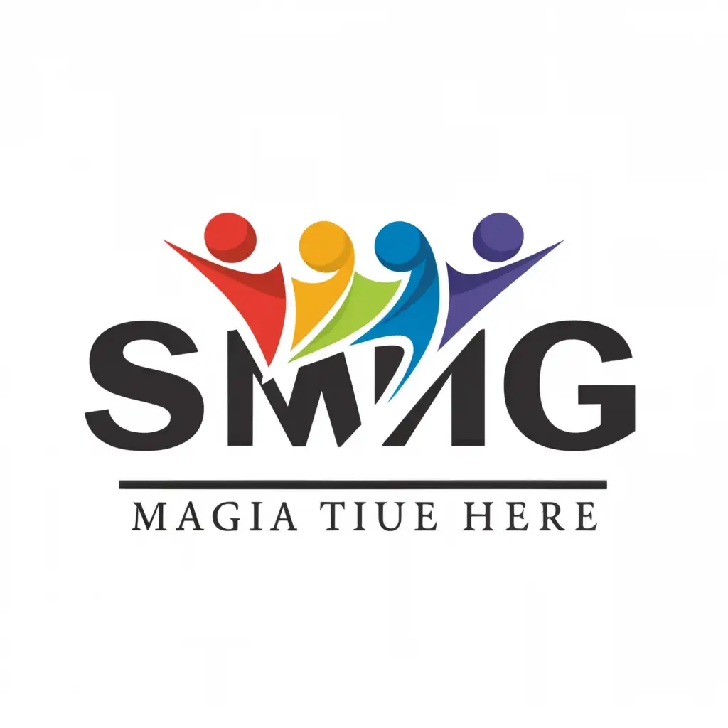 a logo design,with the text "SMG", main symbol:People,Moderate,clear background