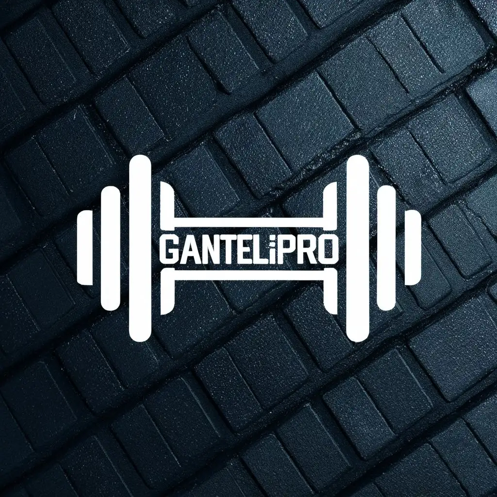 logo, dumbbell, with the text "GanteliPro", typography, be used in Sports Fitness industry