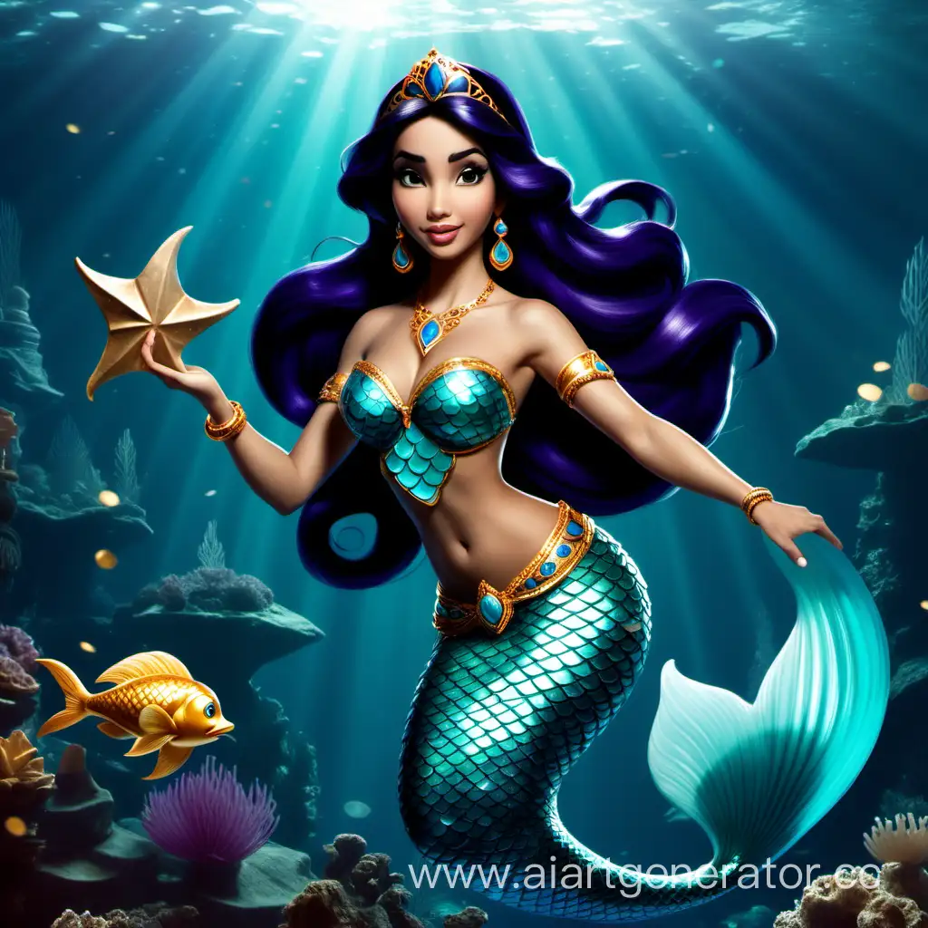 Princess Jasmine in the image of a mermaid 32k