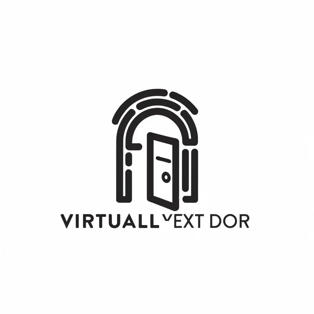 a logo design,with the text "Virtually Next Door", main symbol:Letter N with a door in it,complex,be used in Internet industry,clear background