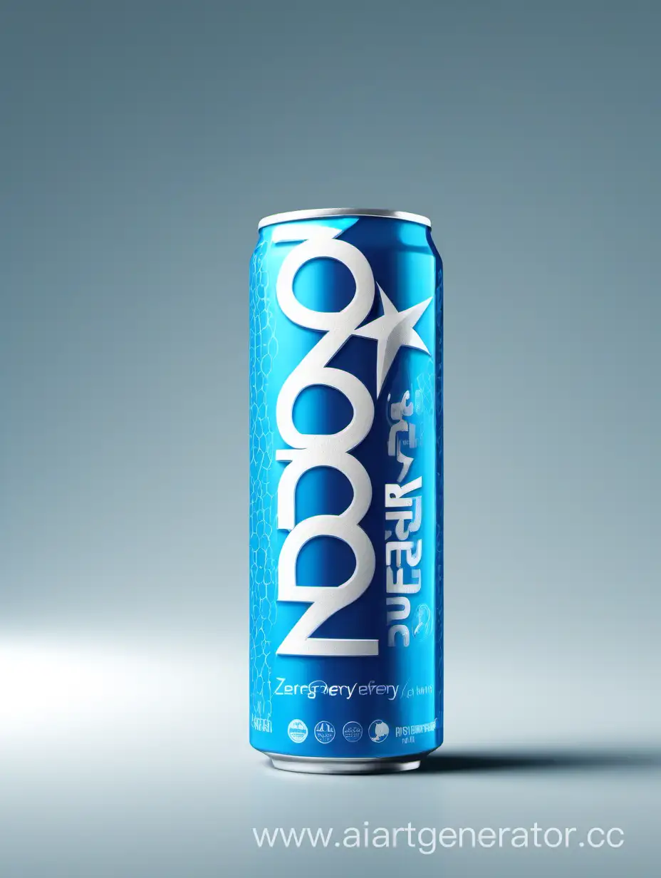Energy drink "zero energy" with blue raspberry flavor