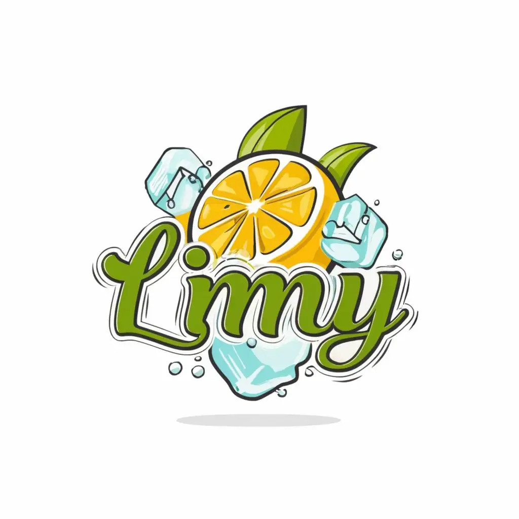 logo, lemon and ice and fresh, with the text "limy", typography, be used in Restaurant industry