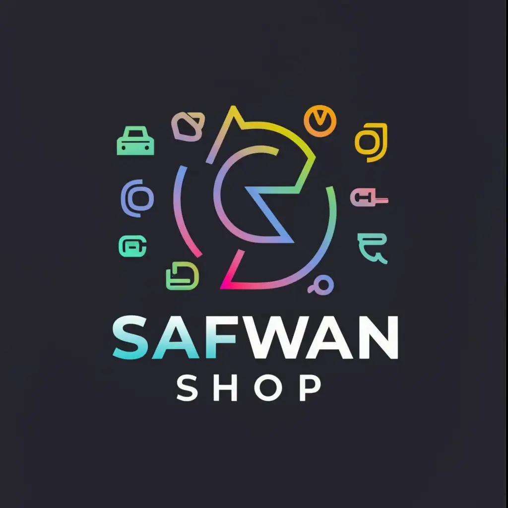 LOGO-Design-For-Safwan-Shop-Modern-Technologythemed-Logo-with-Phone-and-Accessories
