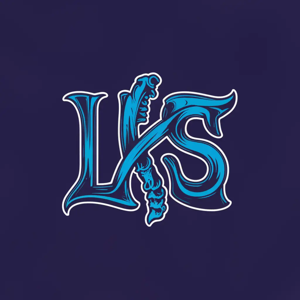 LOGO-Design-For-LKSLiviathan-King-of-the-Sea-Majestic-Sea-Blue-Bone-Emblem-on-Clear-Background