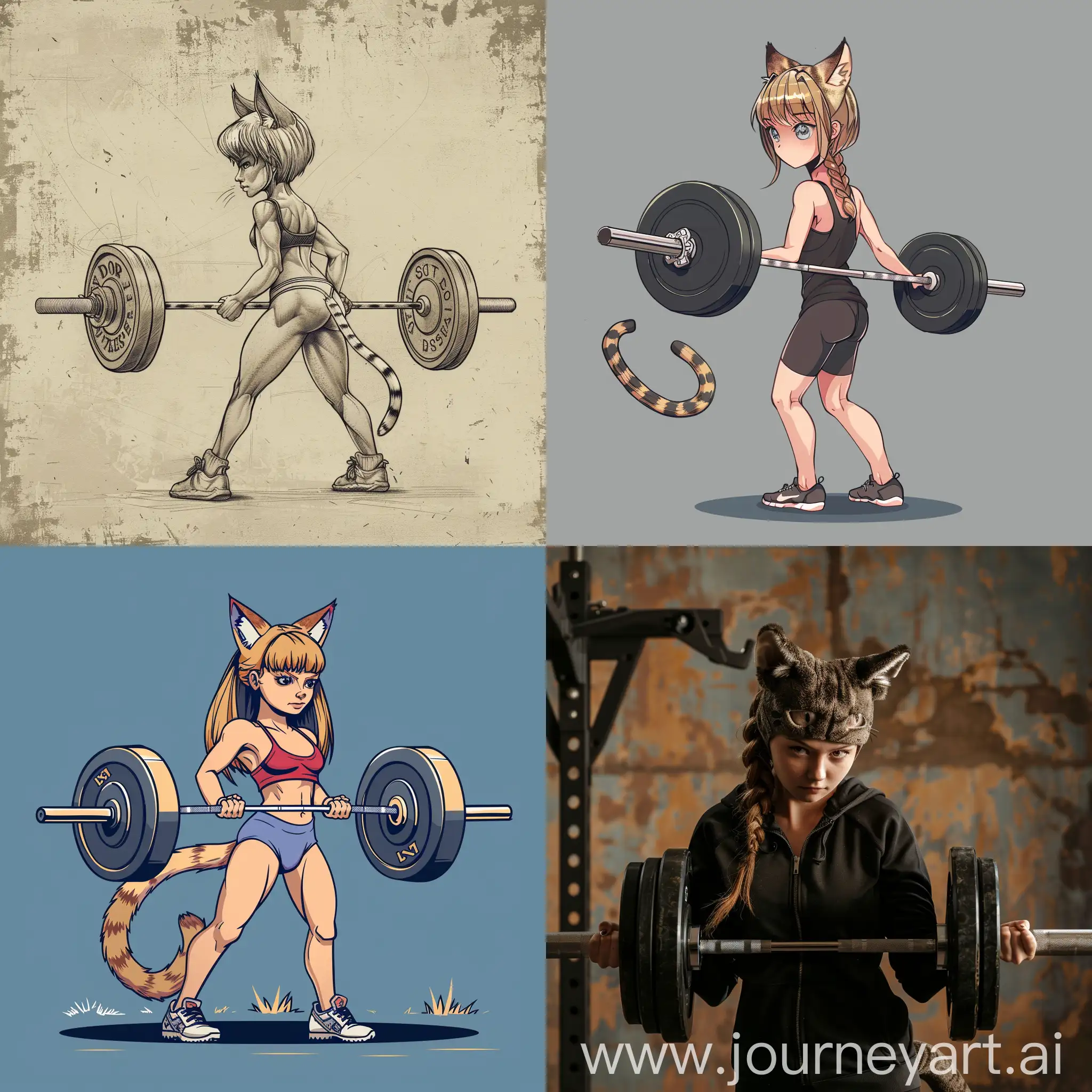 Slender-Girl-with-Cat-Ears-and-Tail-Performing-Romanian-Deadlift-Exercise