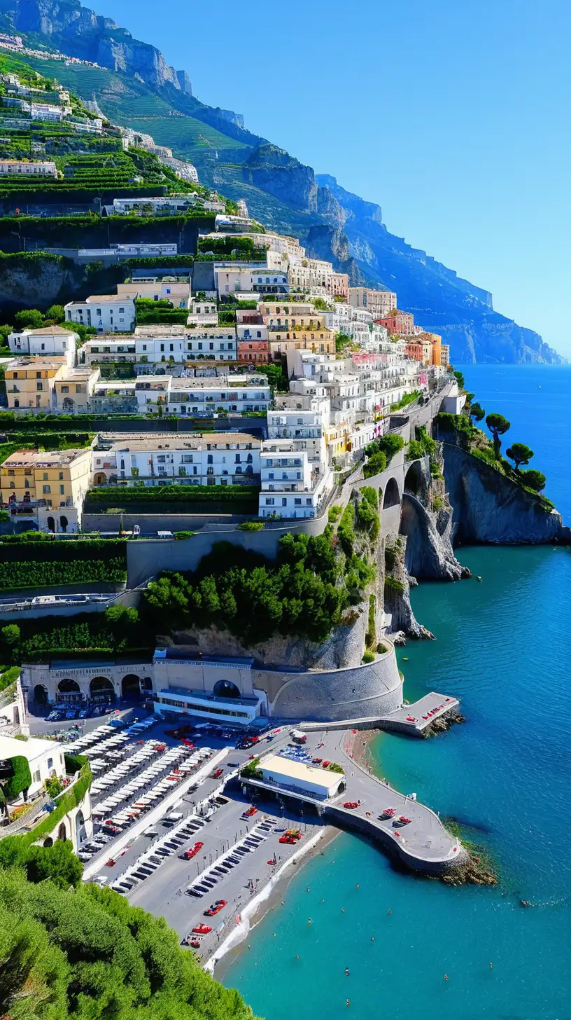 Breathtaking Views of Amalfi Coast Italy Azure Waters and Cliffside Villages