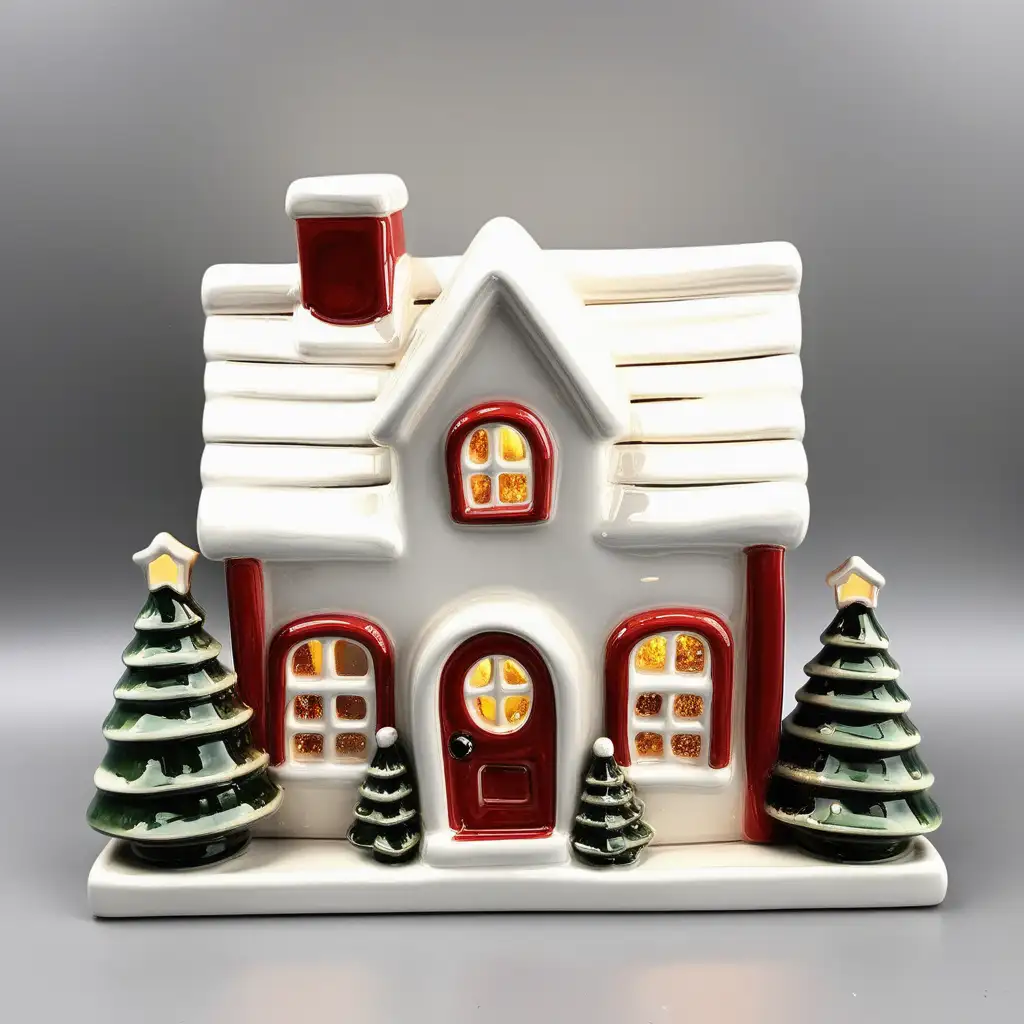 Charming Christmas Ceramic Hollow Small House Decor