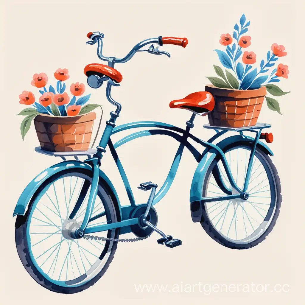 велосипед нарисованный гуашю
