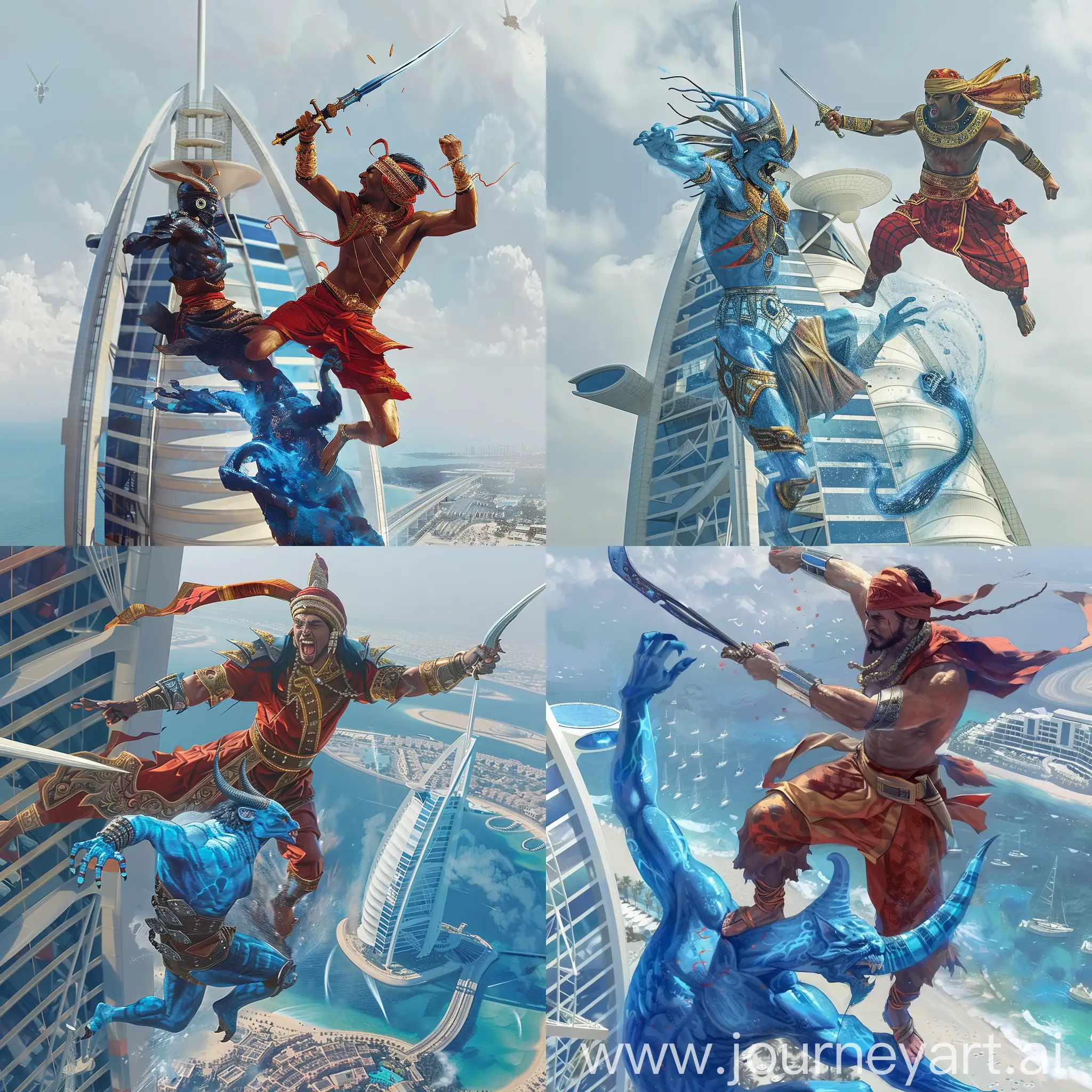 Malay-Warrior-Battles-Blue-Demon-atop-Burj-Al-Arab-in-2030