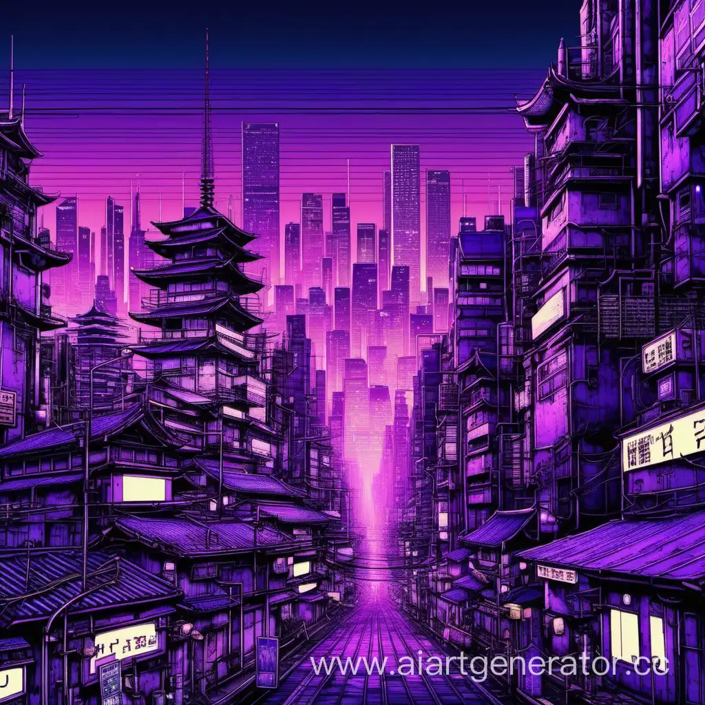 Futuristic-Cyberpunk-Cityscape-in-Enchanting-Purple-Tones