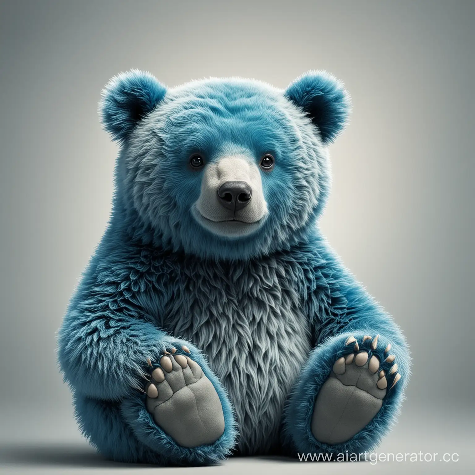 Adorable-Blue-Bear-Strolling-Through-Enchanted-Forest