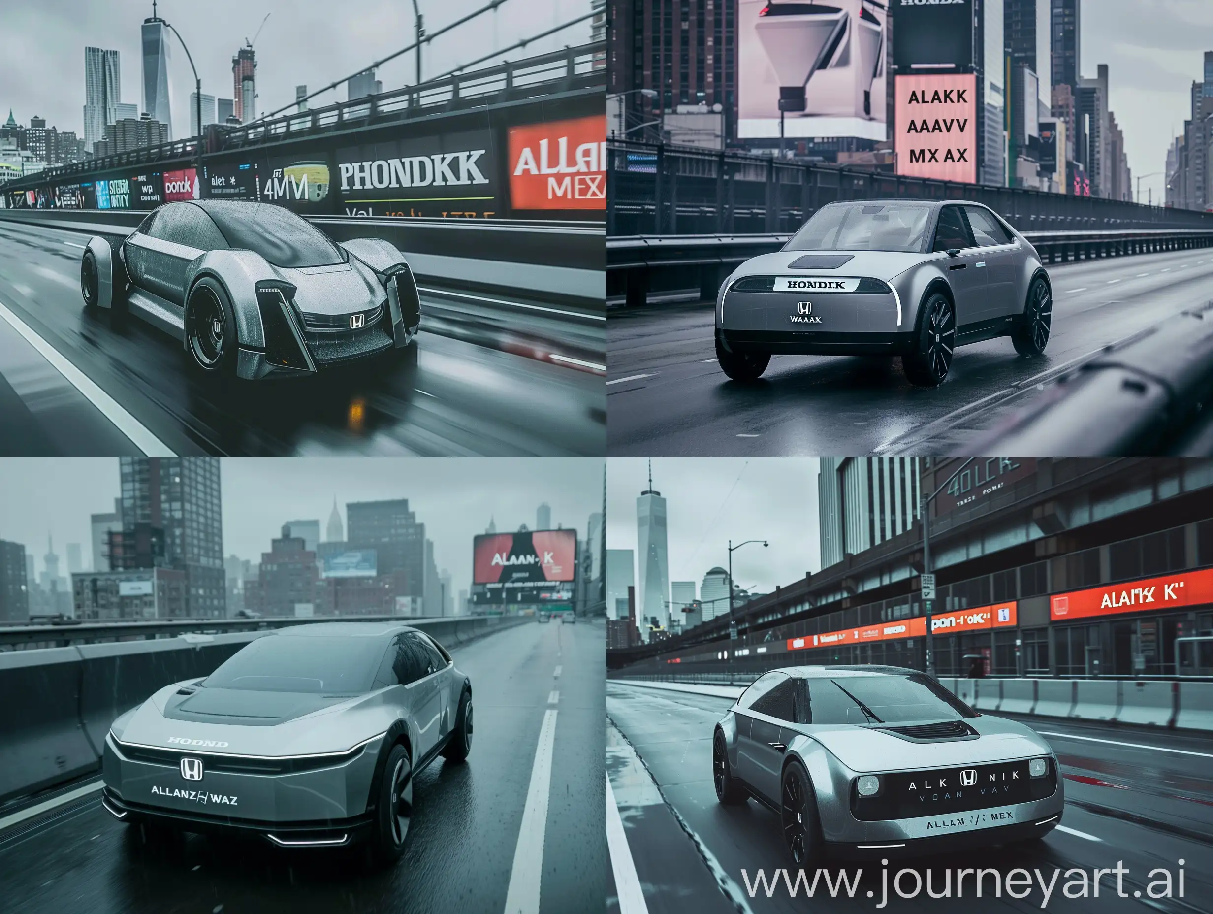 Futuristic-Silver-Autonomous-Honda-in-Cinematic-Dutch-Angle