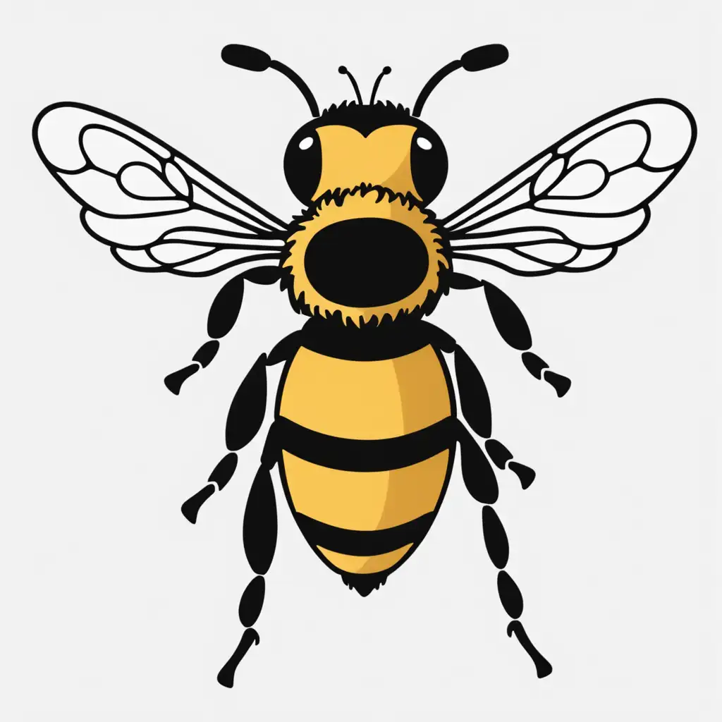 Cheerful Bee Clip Art with a Simple Sticker Look