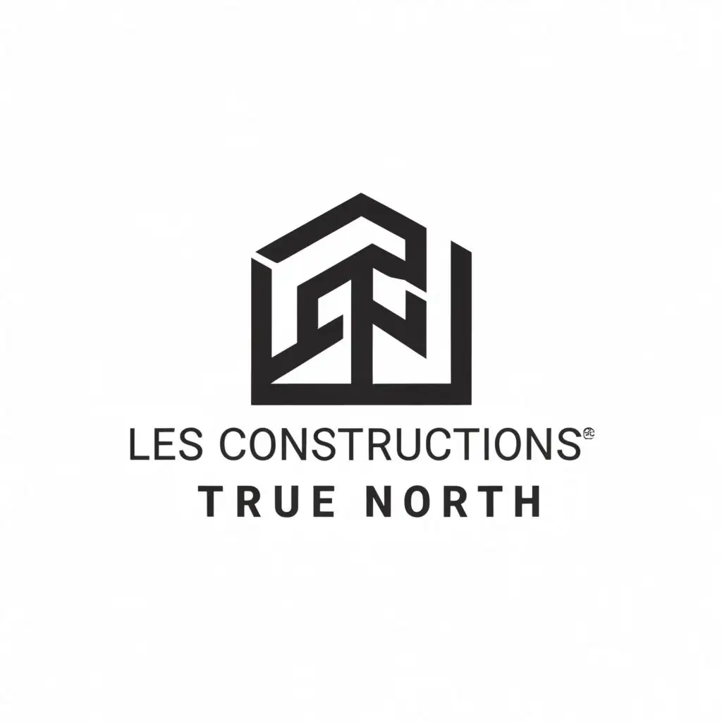 a logo design,with the text "Les Constructions True North", main symbol:House,Moderate,be used in Construction industry,clear background