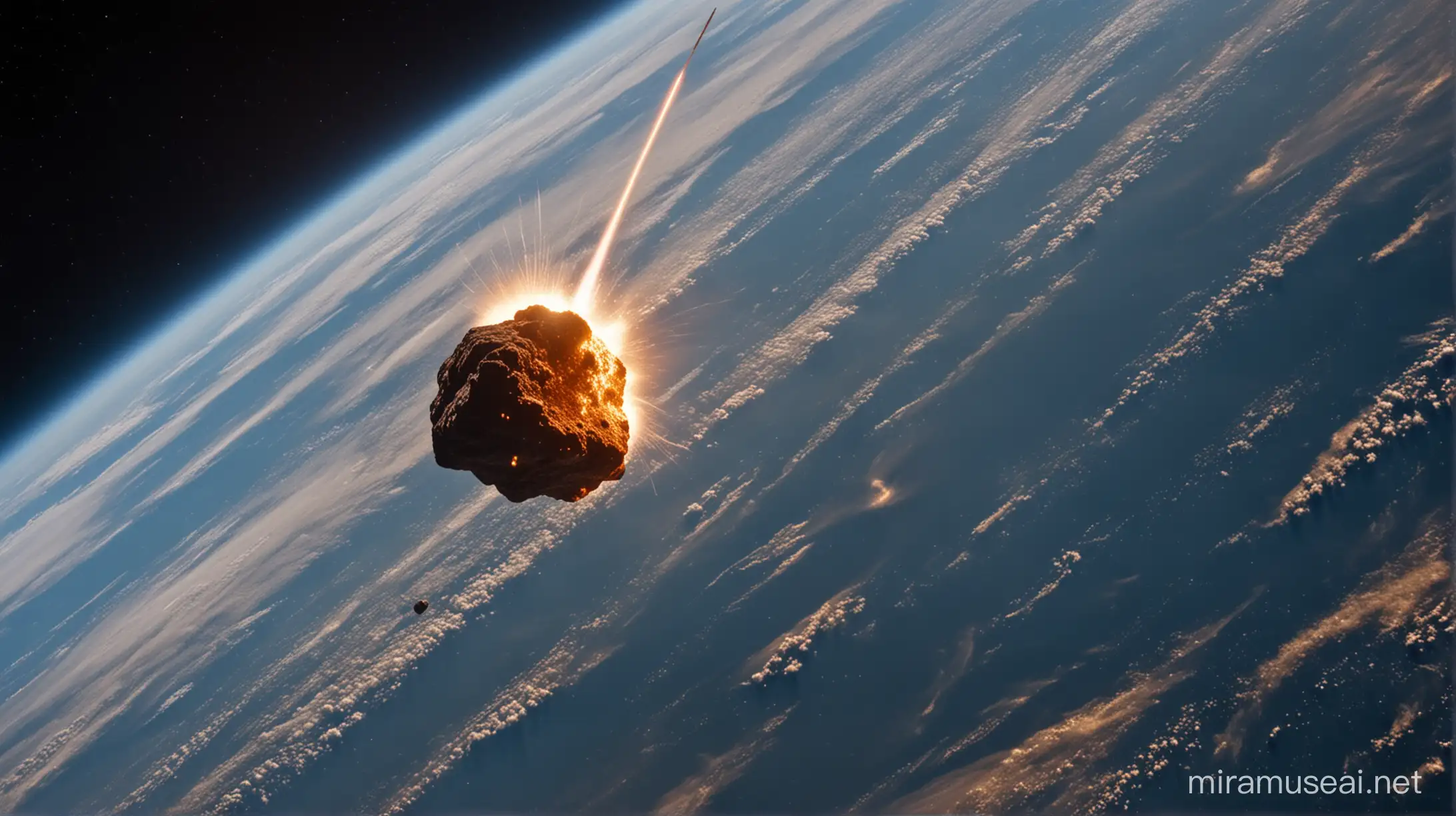 Meteorite Hurtling Towards Earth From Space