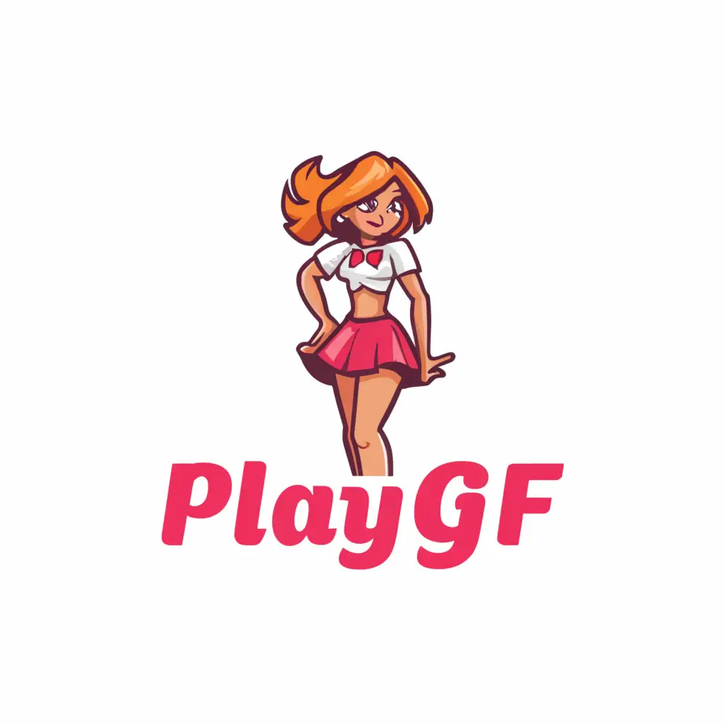 LOGO-Design-For-PLAYGF-Cam-Girl-Inspired-Logo-with-Short-Skirt-Theme