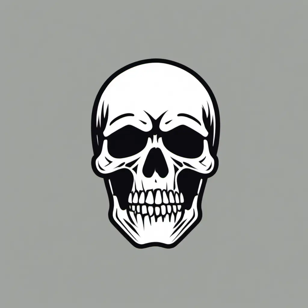 A simple skull. Emote style. Against a solid background.