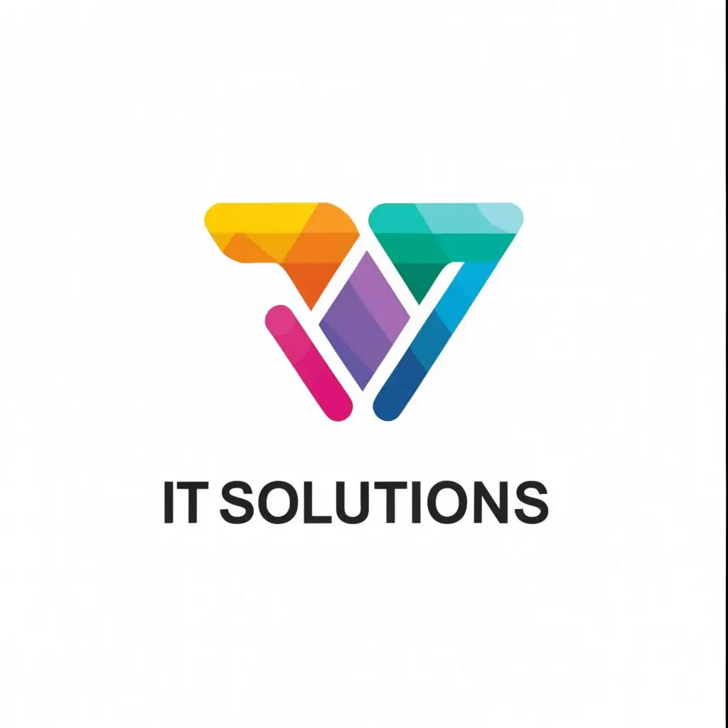 a logo design,with the text "I.T SOLUTIONS", main symbol:TRIANGLE,Moderate,be used in Technology industry,clear background