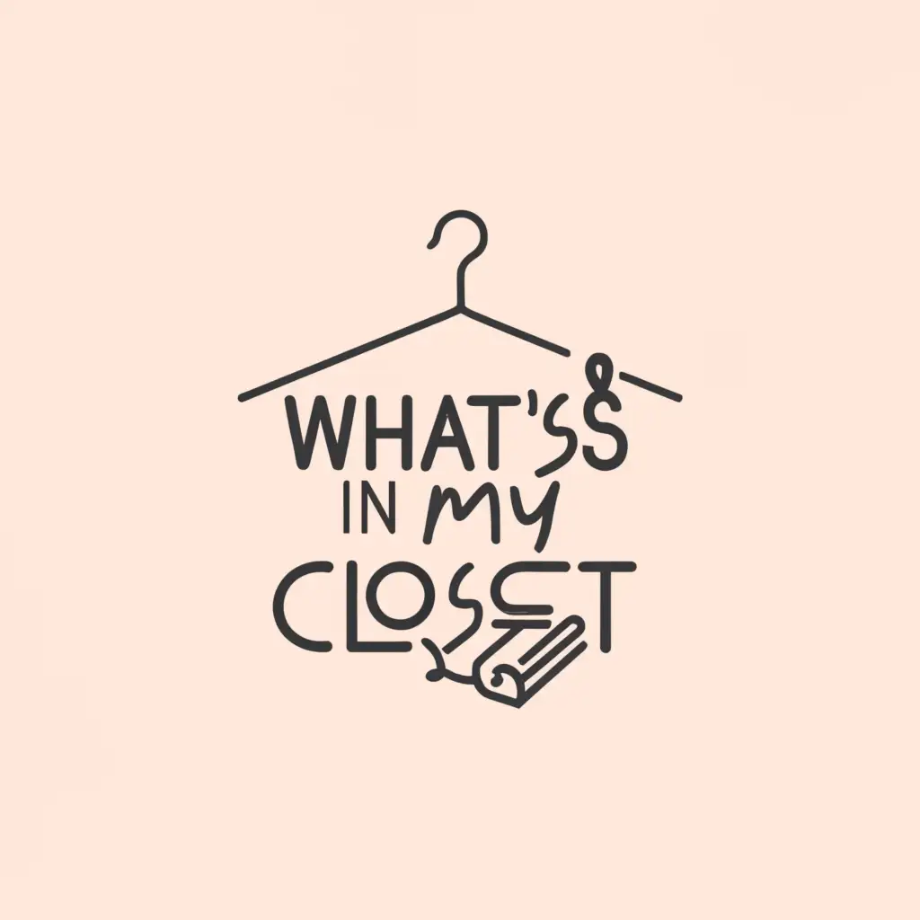 a logo design,with the text "whats in my closet ", main symbol:clothes, journal  ,Moderate,clear background