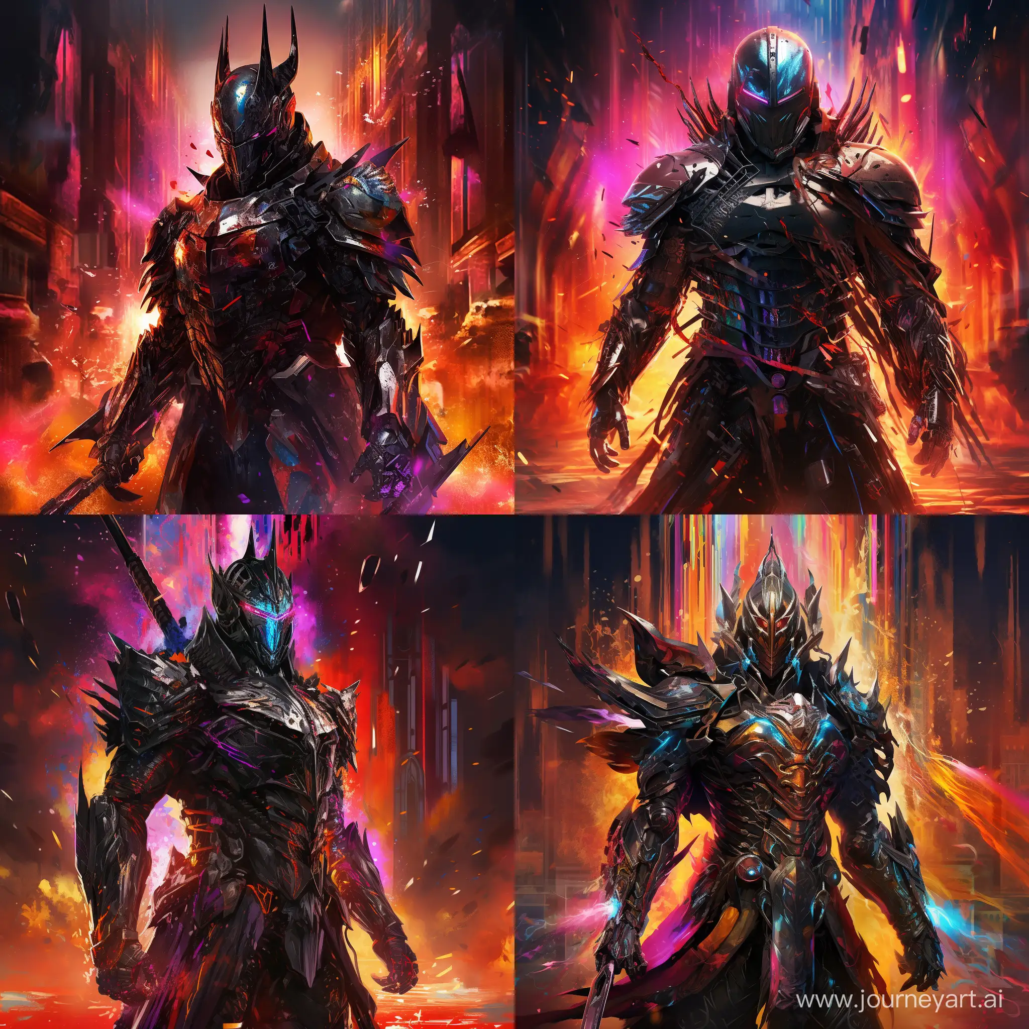 Cyberpunk-Black-Knight-in-Vibrant-Armor-Explosive-11-Art