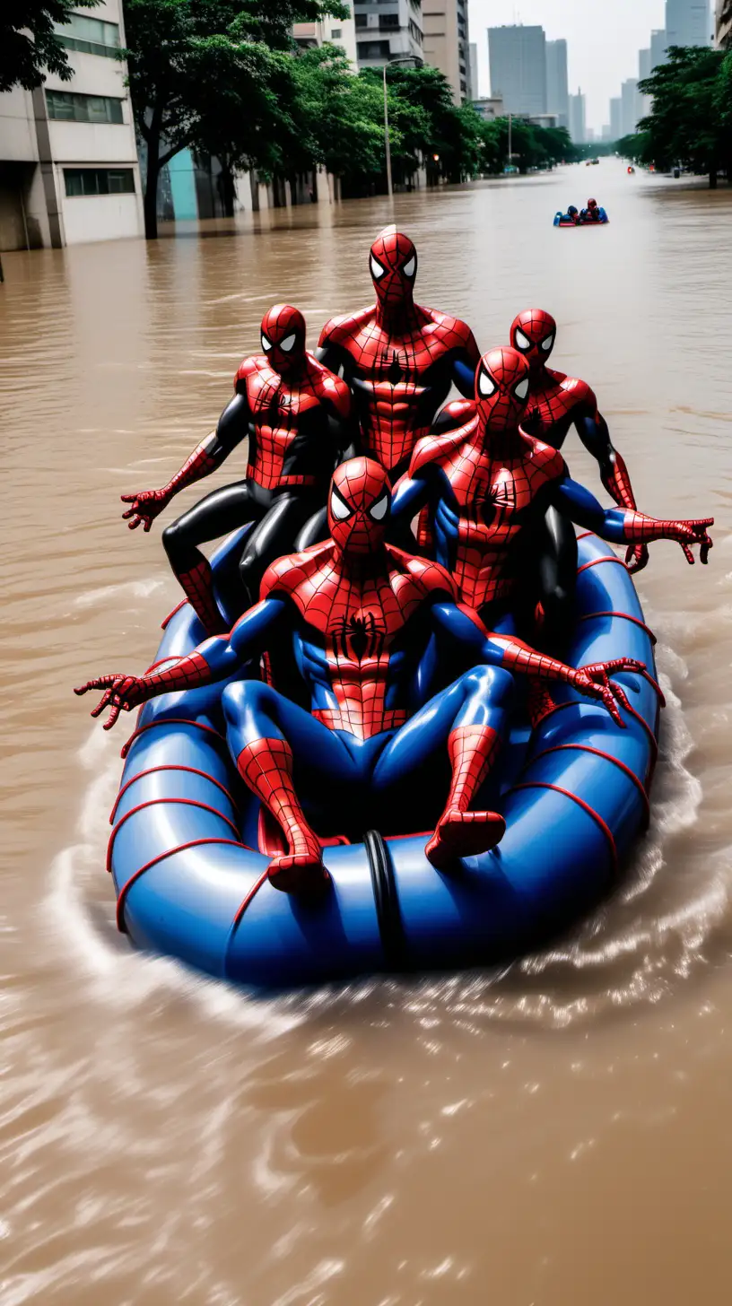 Spiderman Rescue Operation Heroic Efforts in Flooded City