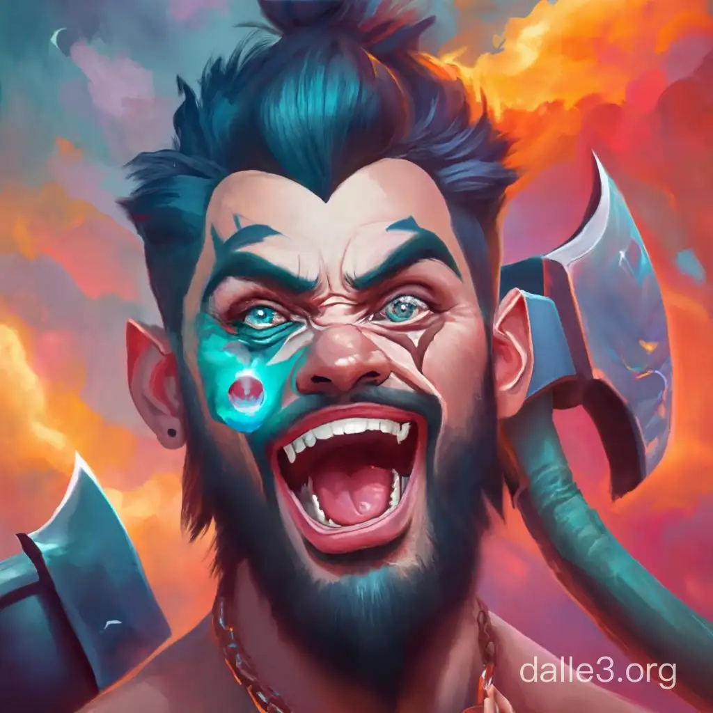 Draven from League of Legends Cosmic Dual Axe Explosion | Dalle3 AI