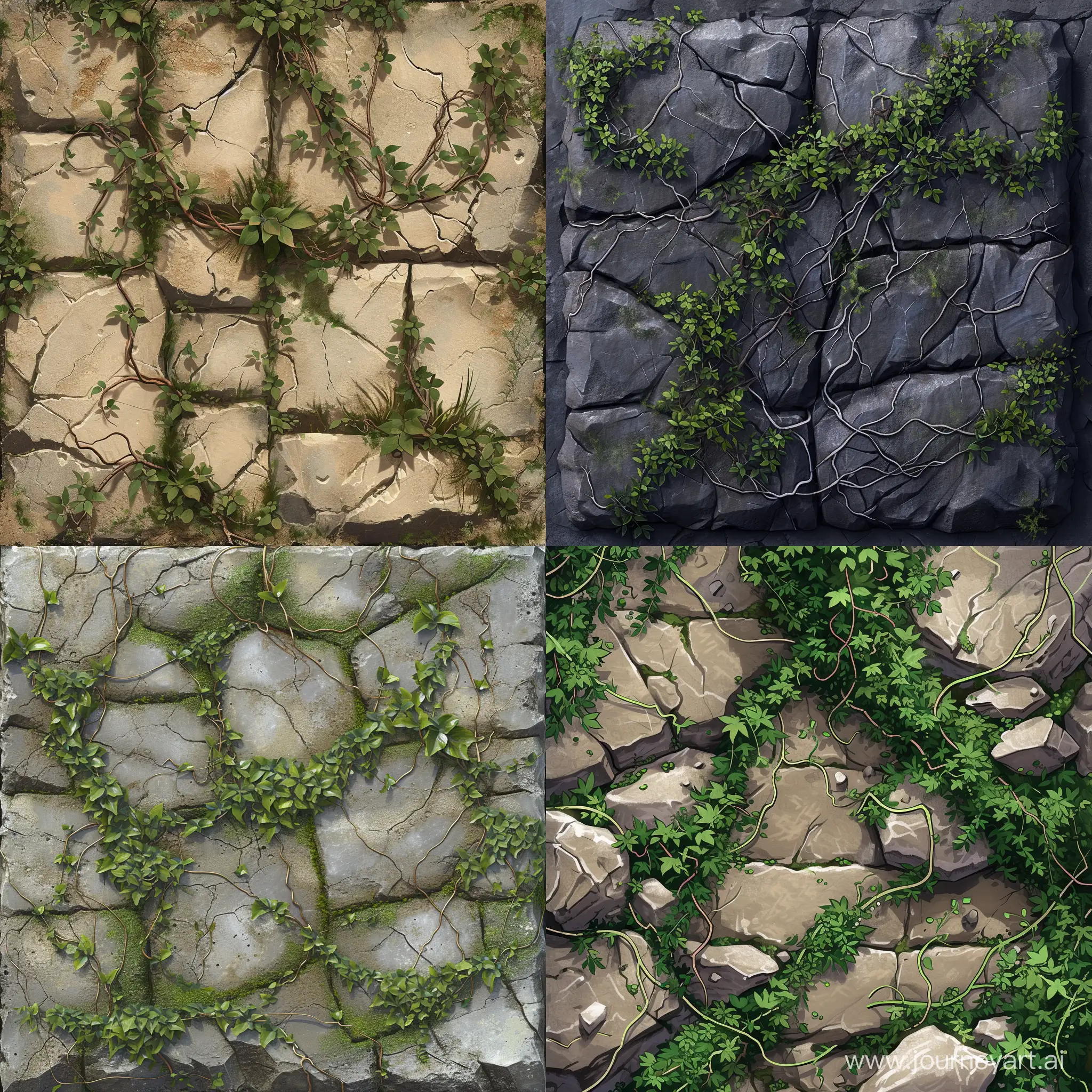 -- TILE ,   Blizzard art texture,  vines,  grass, rocks